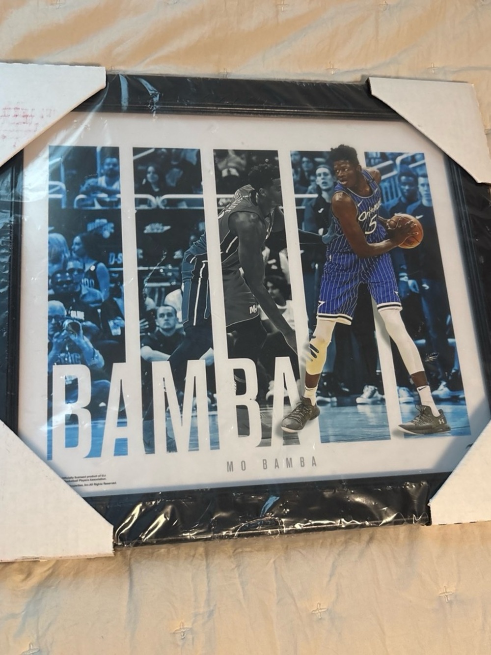 NBA Mo Bamba Blue Black White Framed Wall Art